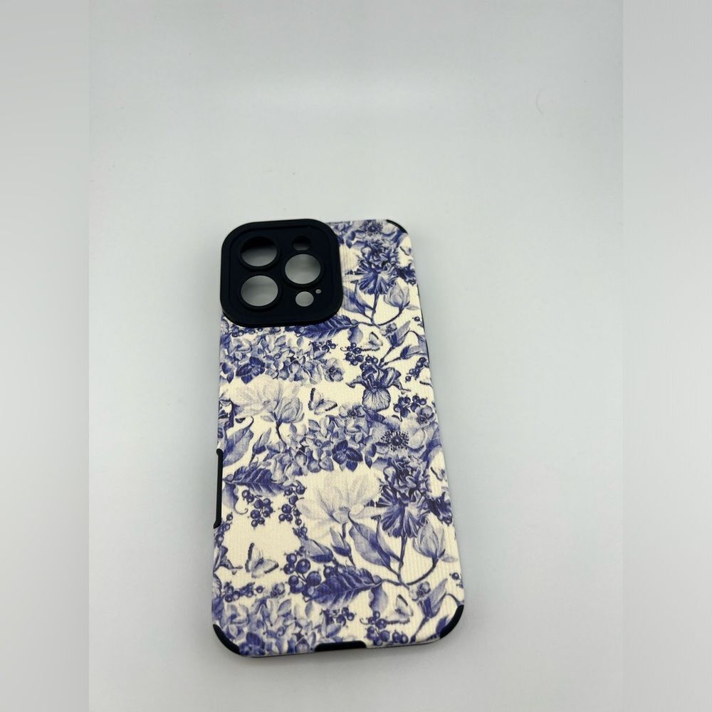 iPhone 16 Pro Max Case – Blue Floral Chinoiserie Print | Elegant & Protective - Picture 4 of 6
